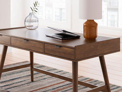 Lyncott - Brown - Home Office Desk - Hornell Furniture Outlet