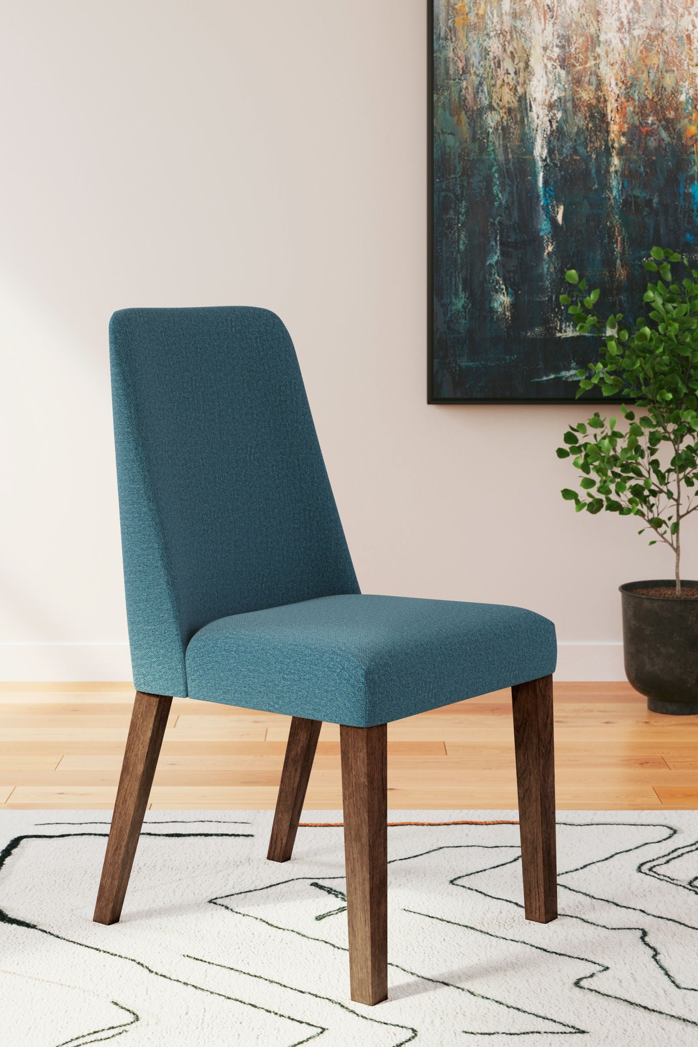 Lyncott - Blue / Brown - Dining Uph Side Chair (Set of 2) - Hornell Furniture Outlet