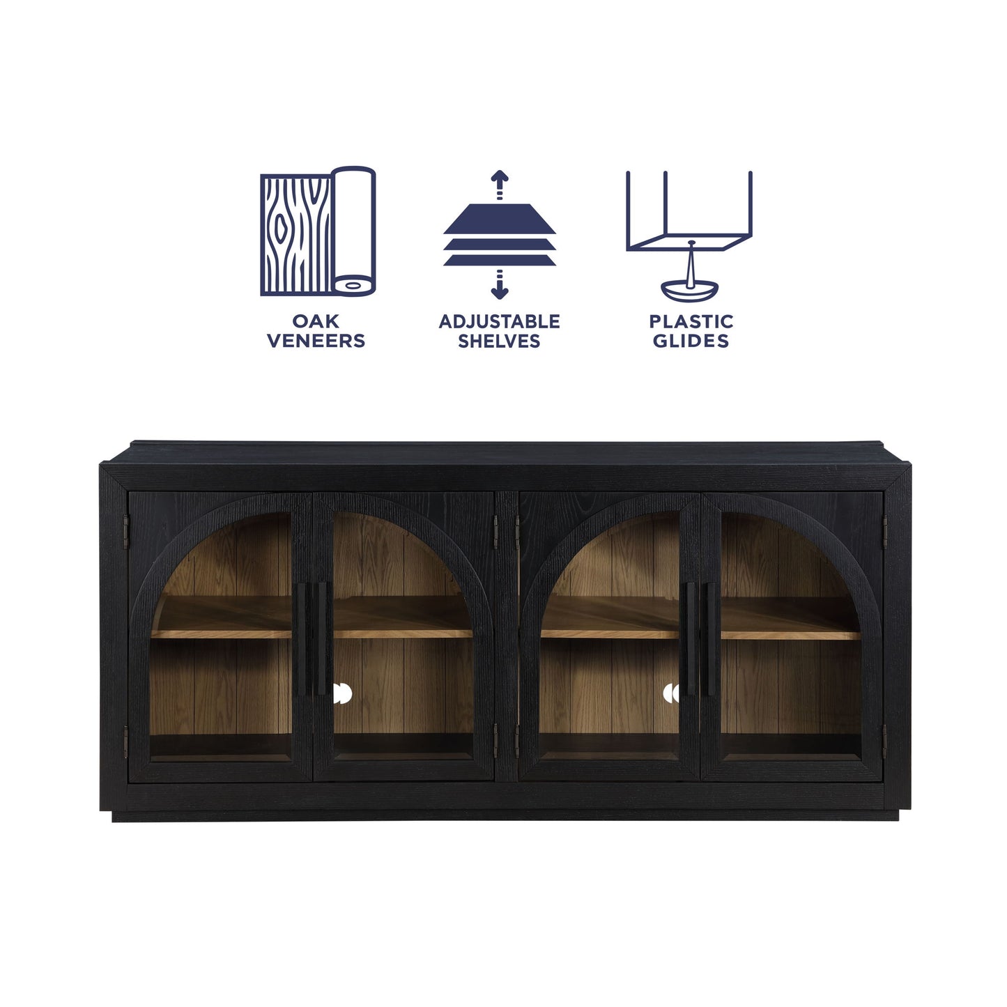 Magnolia - Cathedral Doored Server - Black - Hornell Furniture Outlet