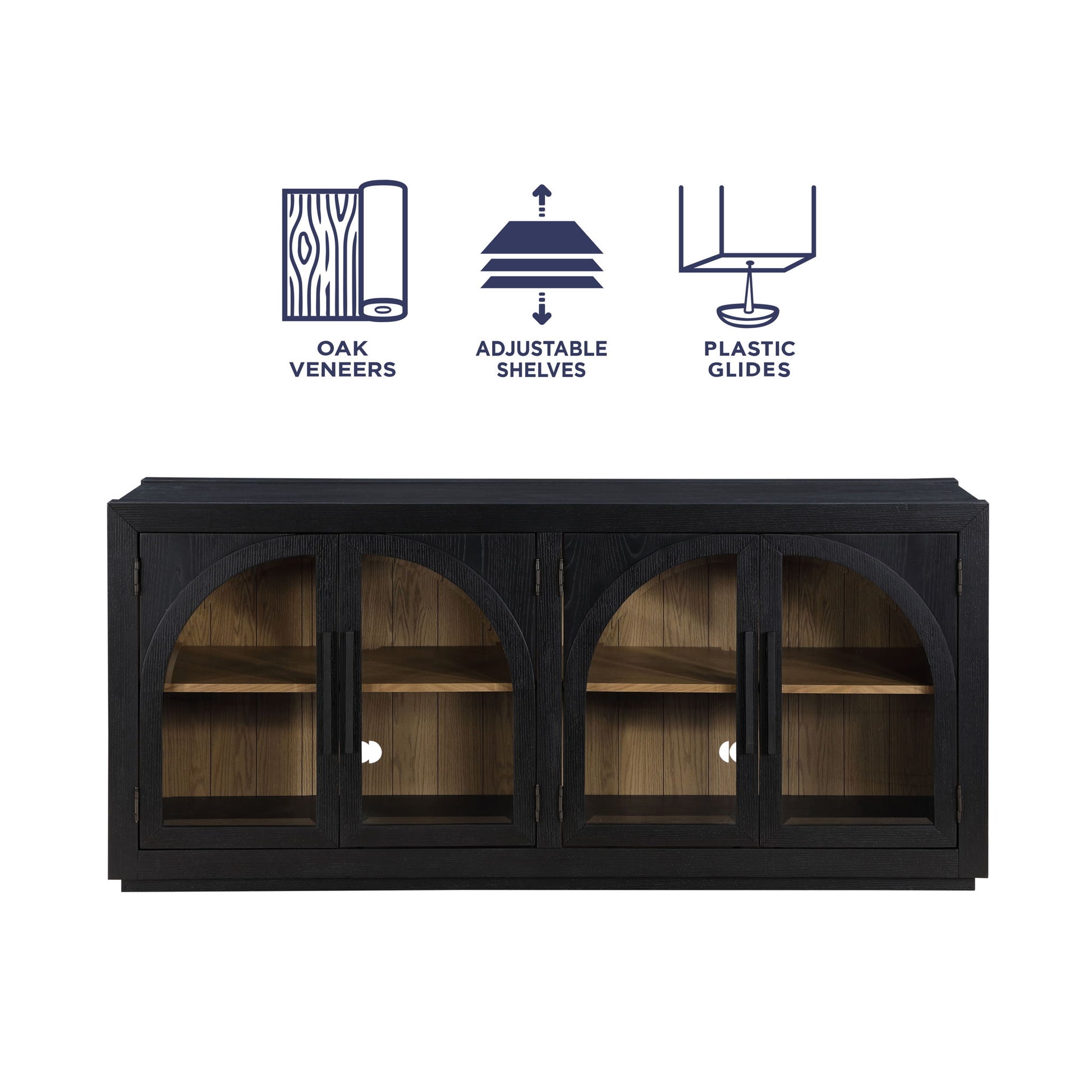 Magnolia - Cathedral Doored Server - Black - Hornell Furniture Outlet