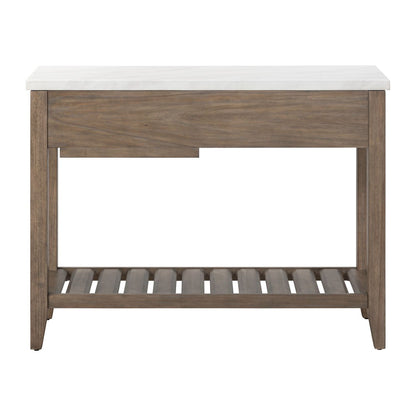 Edison - Server With Faux Marble Top - Brownstone - Hornell Furniture Outlet