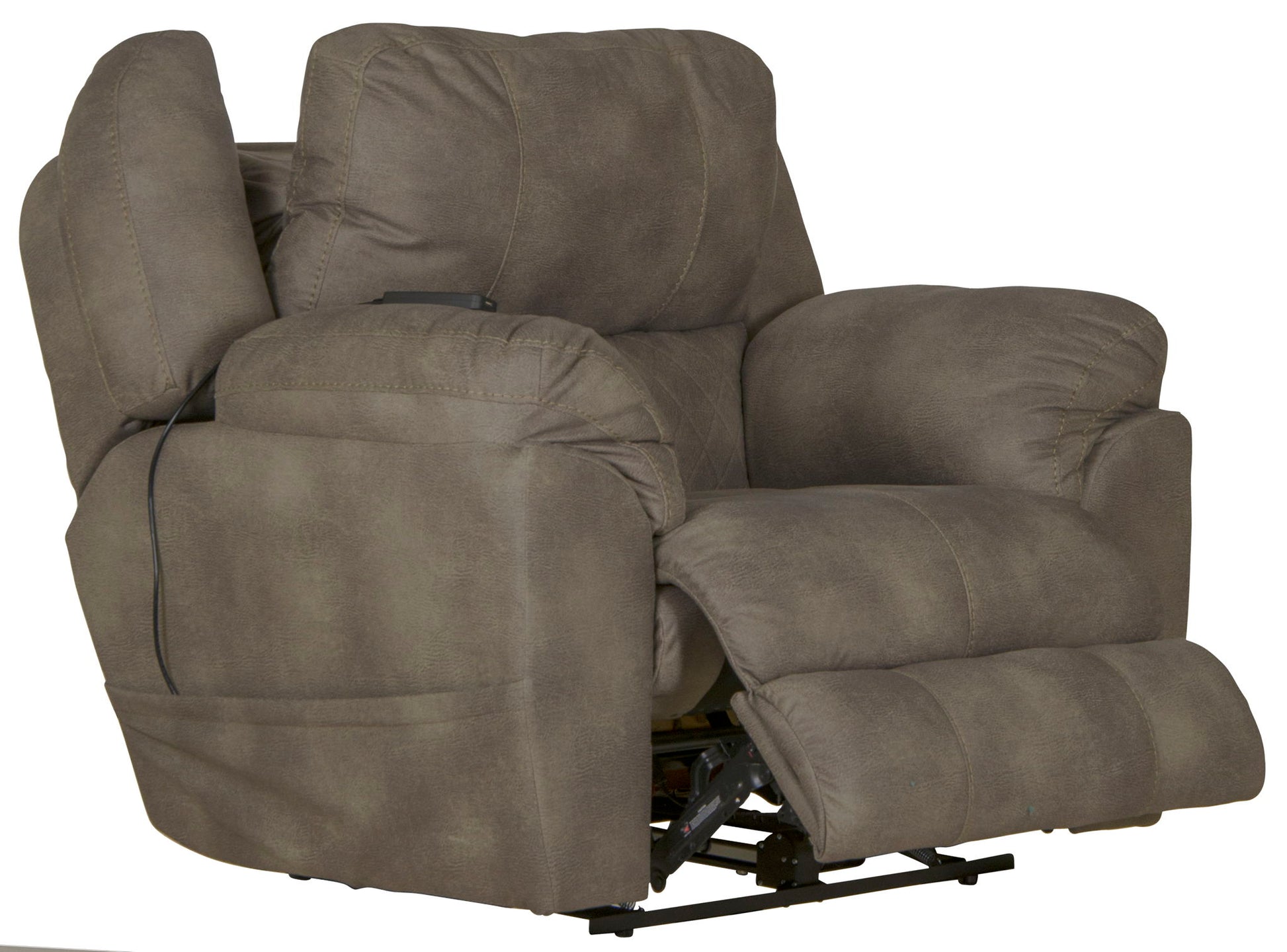 Flynn - Power Lay Flat Recliner With Power Adjustable Headrest & Lumbar And Dual Heat & Massage - Fig - Hornell Furniture Outlet