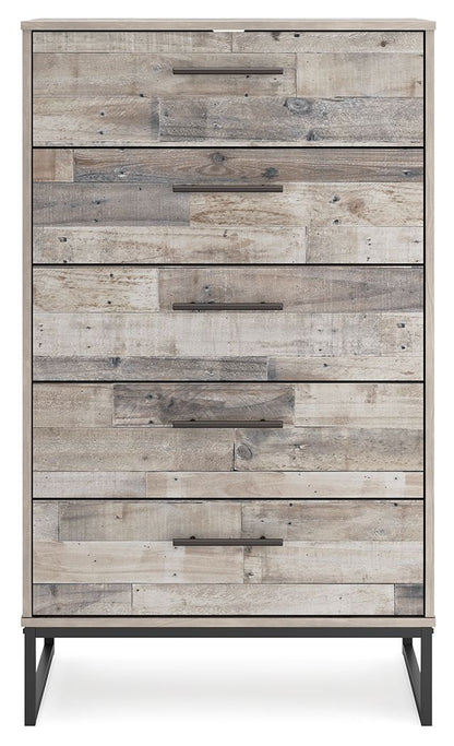 Neilsville - Whitewash - Five Drawer Chest - Hornell Furniture Outlet