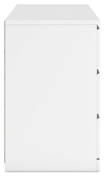 Onita - White - Six Drawer Dresser - Hornell Furniture Outlet