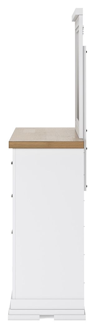 Ashbryn - White / Natural - Dresser And Mirror - Hornell Furniture Outlet