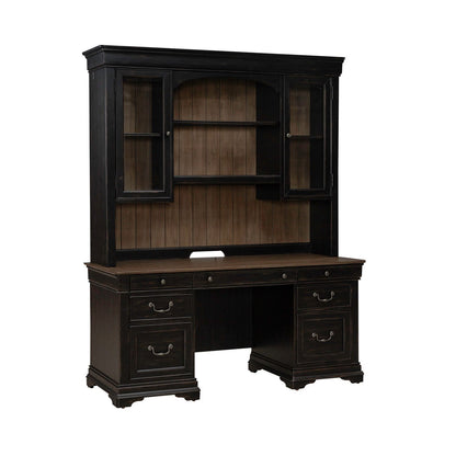 Meritage - Credenza & Hutch - Black - Hornell Furniture Outlet