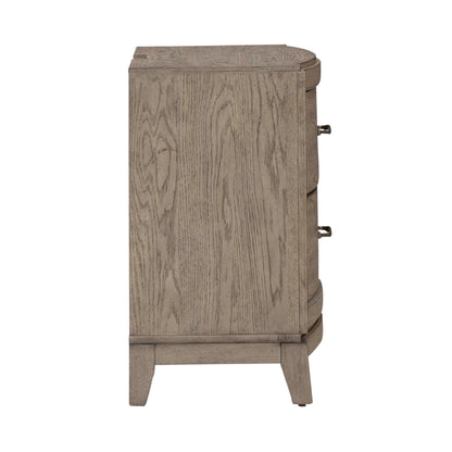 Avalon - Nightstand With Charging Station - Burnished Beige - Hornell Furniture Outlet