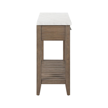 Edison - Server With Faux Marble Top - Brownstone - Hornell Furniture Outlet