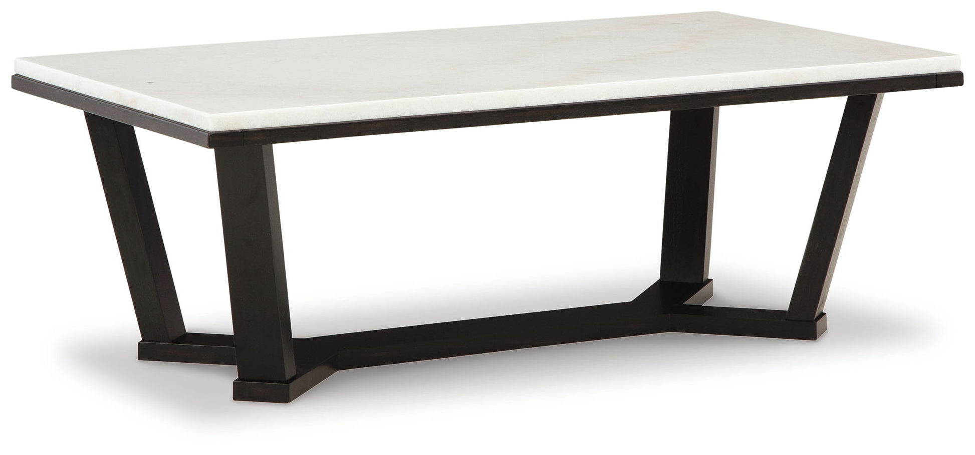 Fostead - White / Espresso - Rectangular Cocktail Table - Hornell Furniture Outlet