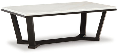 Fostead - White / Espresso - Rectangular Cocktail Table - Hornell Furniture Outlet