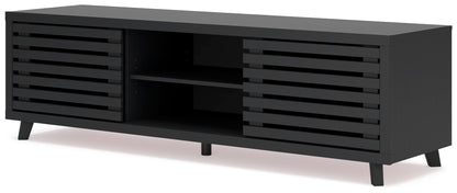 Danziar - Black - Extra Large TV Stand - Hornell Furniture Outlet