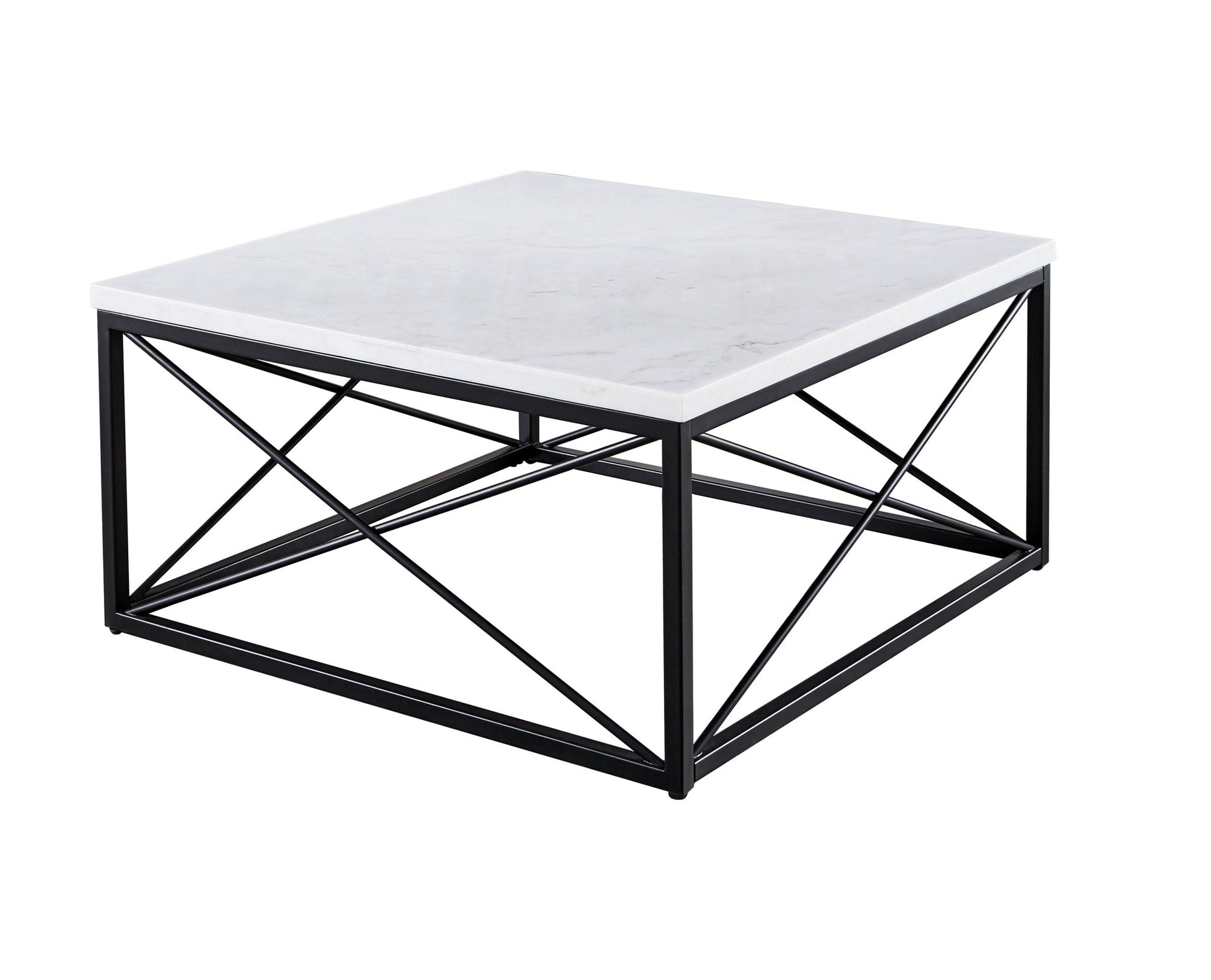 Skyler - White Marble Top Square - White - Hornell Furniture Outlet