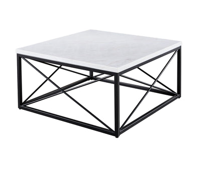Skyler - White Marble Top Square - White - Hornell Furniture Outlet