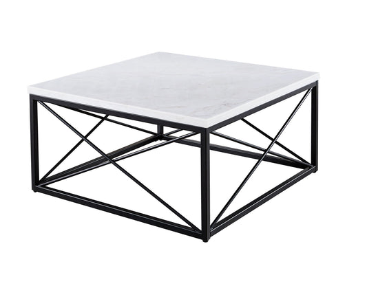 Skyler - White Marble Top Square - White - Hornell Furniture Outlet