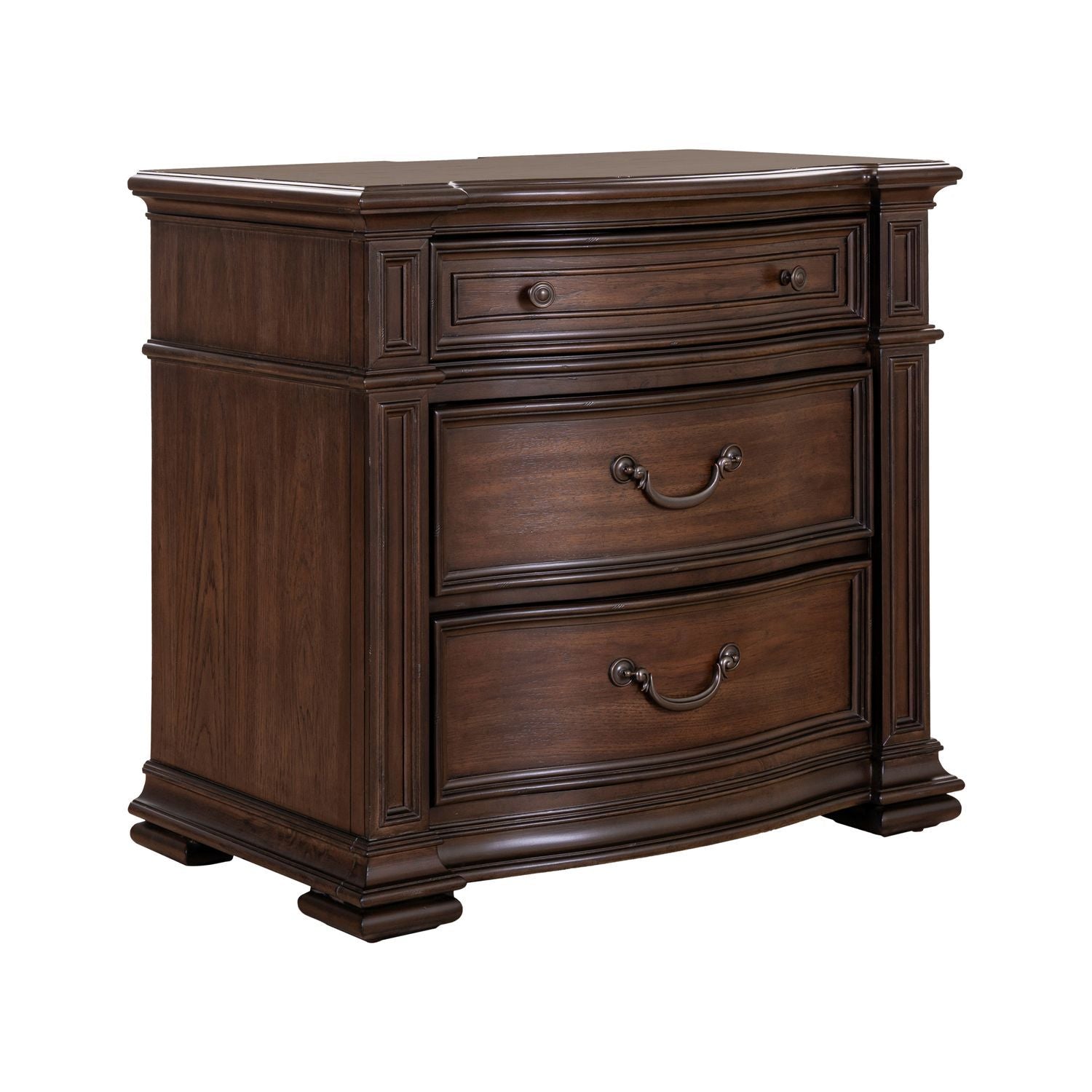Provence Park - Bedside Chest With Charging Station - Brown - Hornell Furniture Outlet