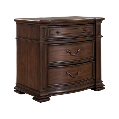 Provence Park - Bedside Chest With Charging Station - Brown - Hornell Furniture Outlet