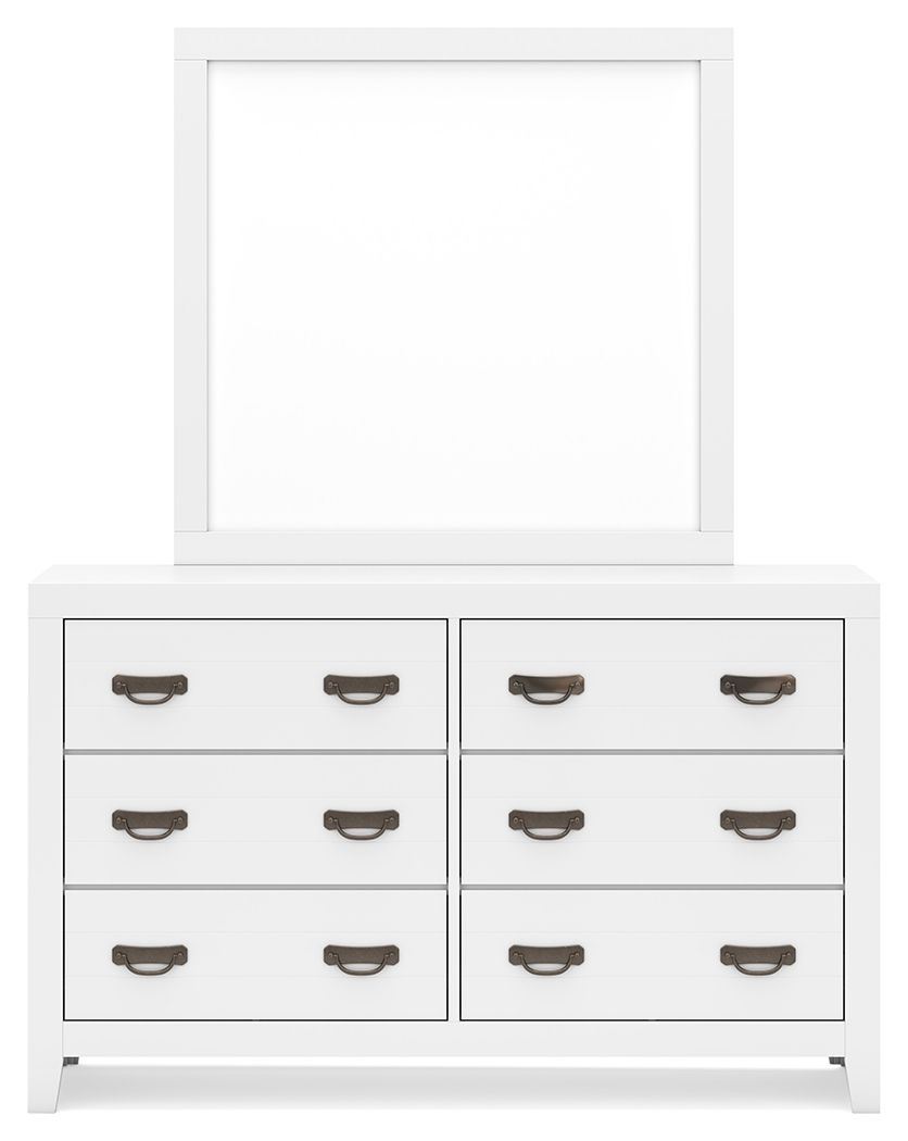 Binterglen - White - Dresser And Mirror - Hornell Furniture Outlet