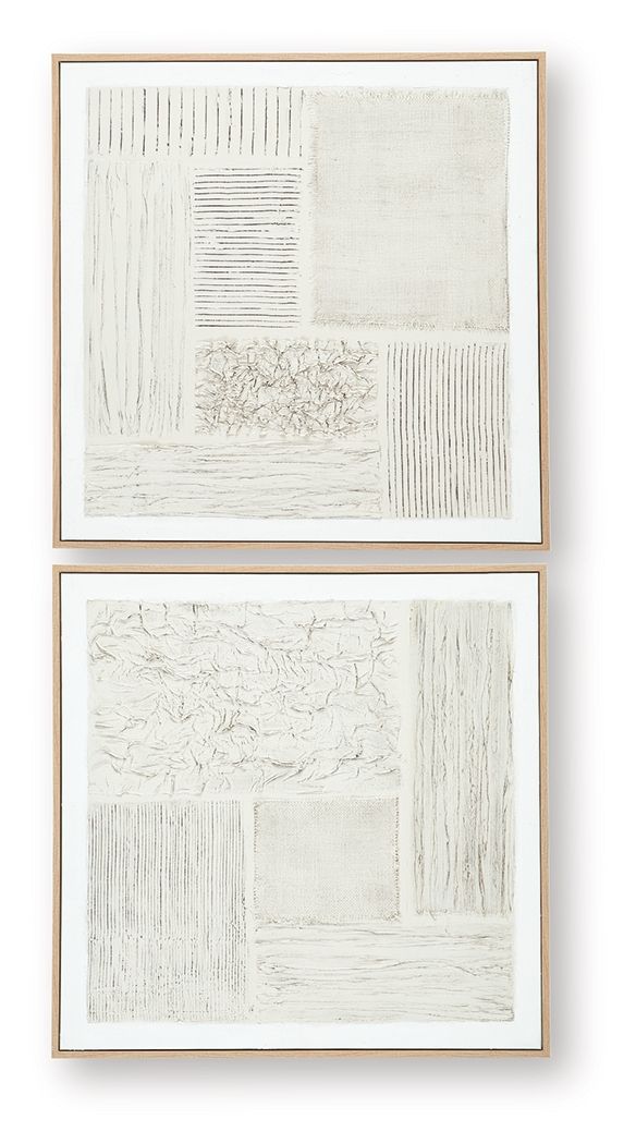 Andorfield - Wall Art Set (Set of 2) - Beige / Black / White - Hornell Furniture Outlet