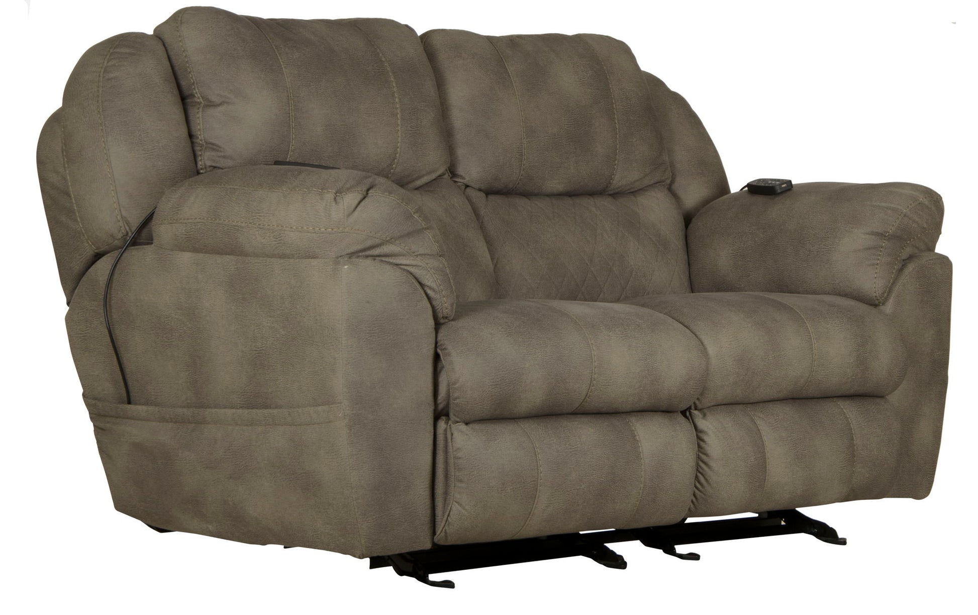 Flynn - Power Lay Flat Rocking Loveseat With Power Adjustable Headrest & Lumbar And Dual Heat & Massage - Fig - Hornell Furniture Outlet