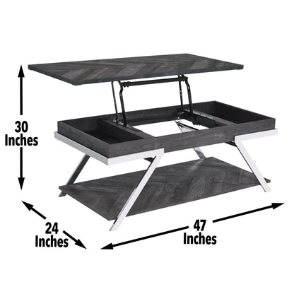 Roma - Lift Top Cocktail Table - Gray - Hornell Furniture Outlet