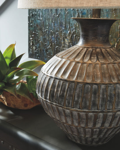 Magan - Antique Bronze Finish - Metal Table Lamp - Hornell Furniture Outlet
