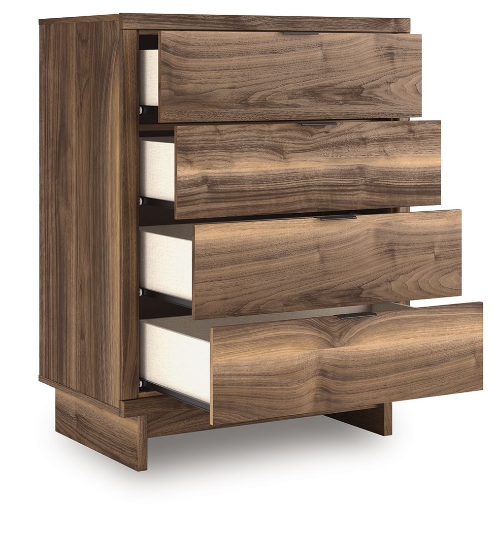 Chirason - Brown - Four Drawer Chest - Hornell Furniture Outlet