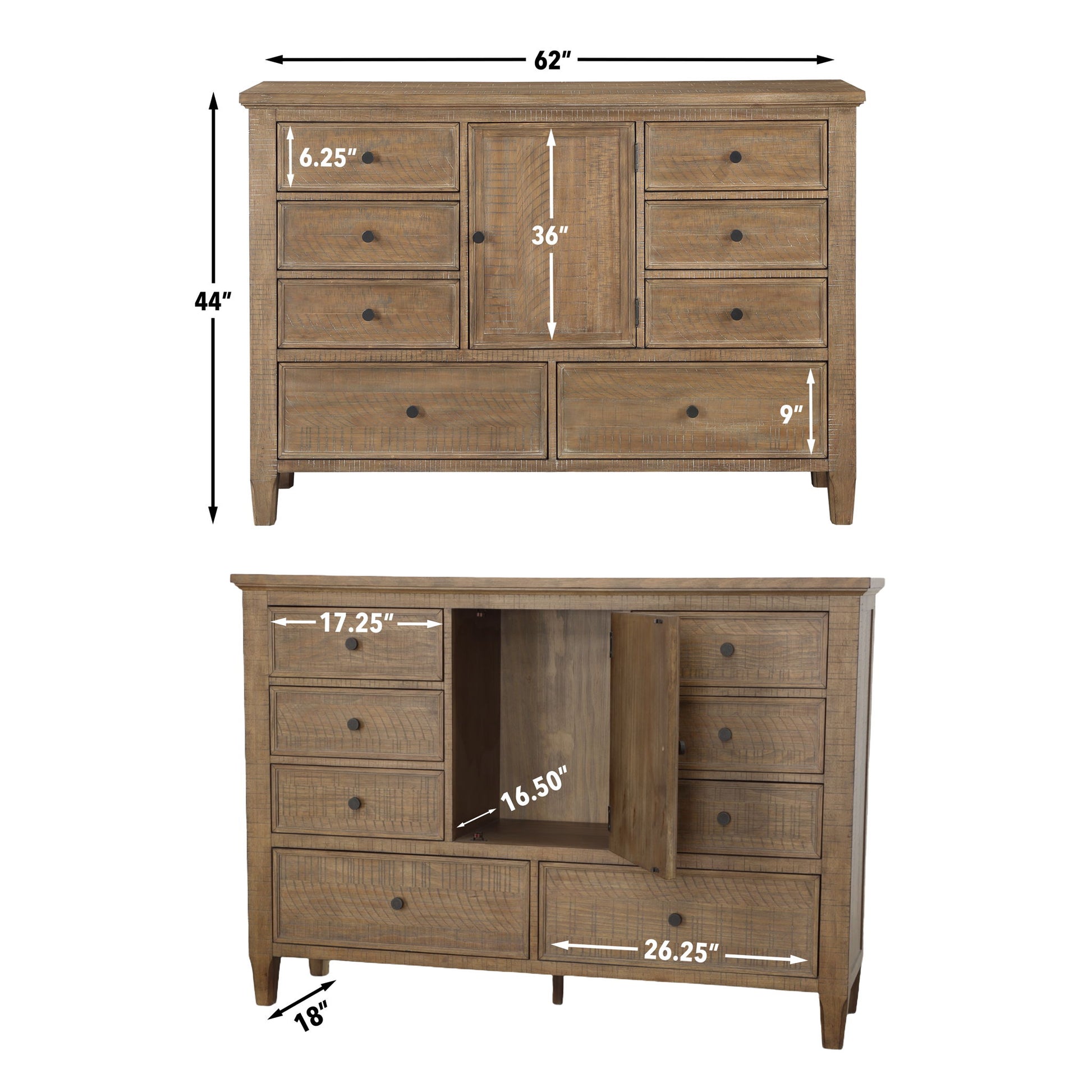 Riverdale - 6 Drawer Dresser - Brown - Hornell Furniture Outlet