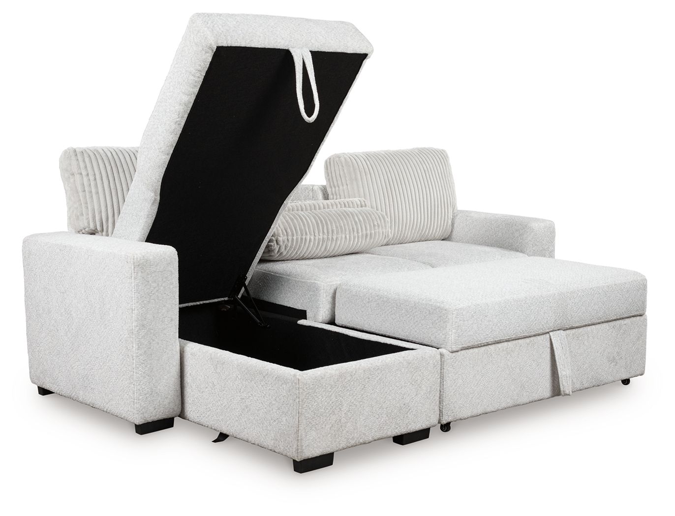 Wohlen - Alloy - 2 - Piece Sectional With Pop Up Sleeper And LAF Corner Chaise - Hornell Furniture Outlet