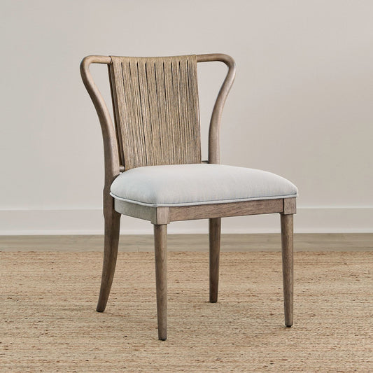 Sheridan Pointe - Shaped Corded Back Side Chair (RTA) - Vintage Natural - Hornell Furniture Outlet