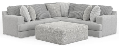 Logan - Upholstered Sectional With Comfort Coil Seating - 46" Cocktail Ottoman And Accent Pillows Included - Hornell Furniture Outlet