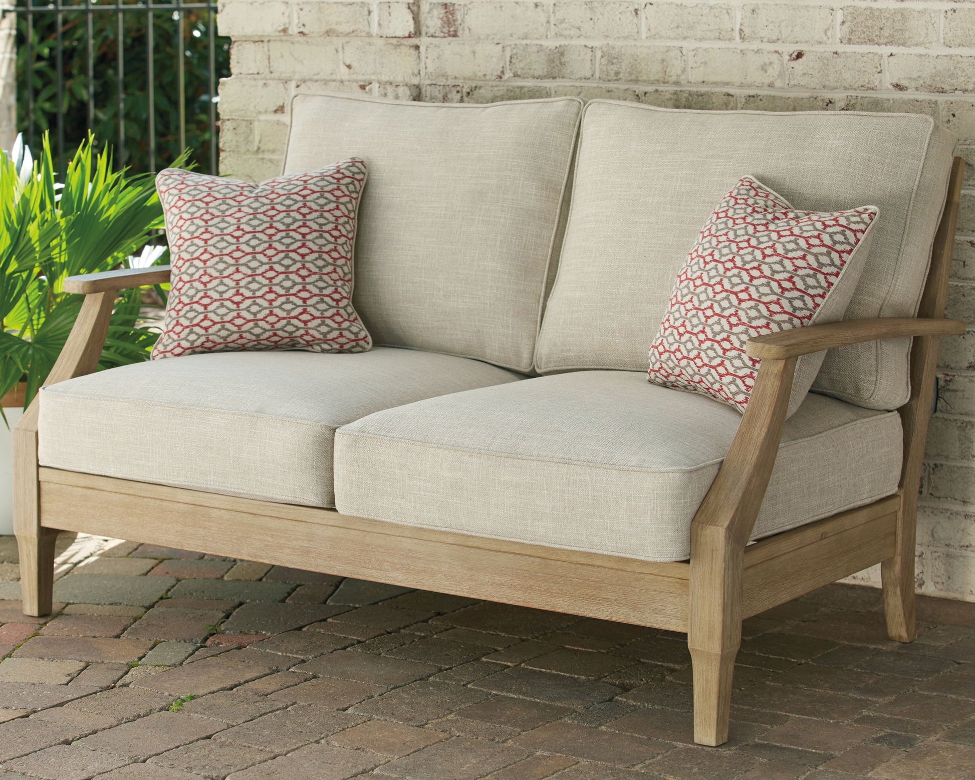 Clare View - Beige - Loveseat w/Cushion - Hornell Furniture Outlet