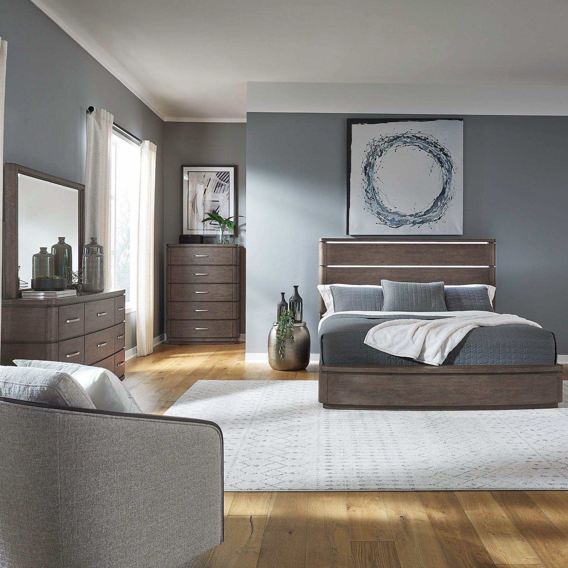 Cascade Falls - 5 Drawer Chest - Satin Espresso - Hornell Furniture Outlet