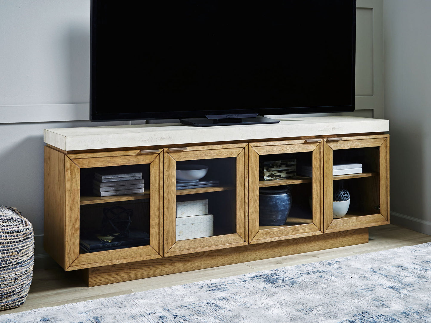 Adanworth - Accent Cabinet - Light Brown / Gray - Hornell Furniture Outlet