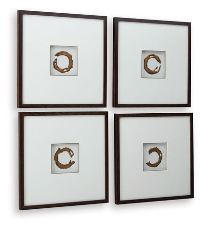 Dallbourne - White / Gold Finish - Wall Art Set (Set of 4) - Hornell Furniture Outlet