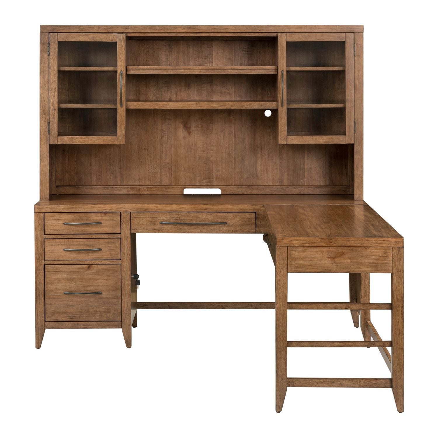 Shaker Lakes - Opt L Shaped Desk Set - Harvest Brown - Hornell Furniture Outlet