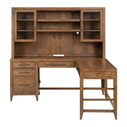 Shaker Lakes - Opt L Shaped Desk Set - Harvest Brown - Hornell Furniture Outlet