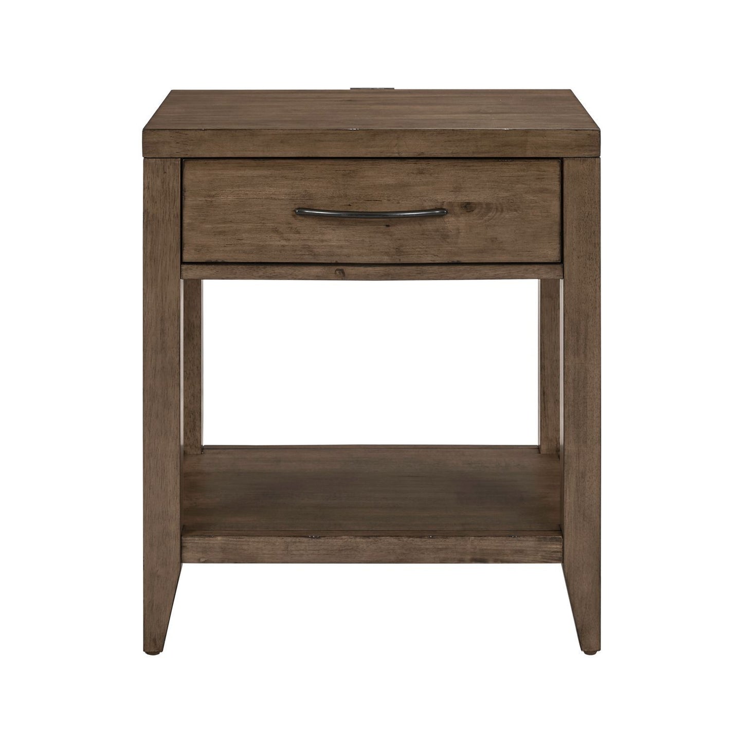 Shaker Lakes - Open Nightstand With Charging Station - Brown - Hornell Furniture Outlet