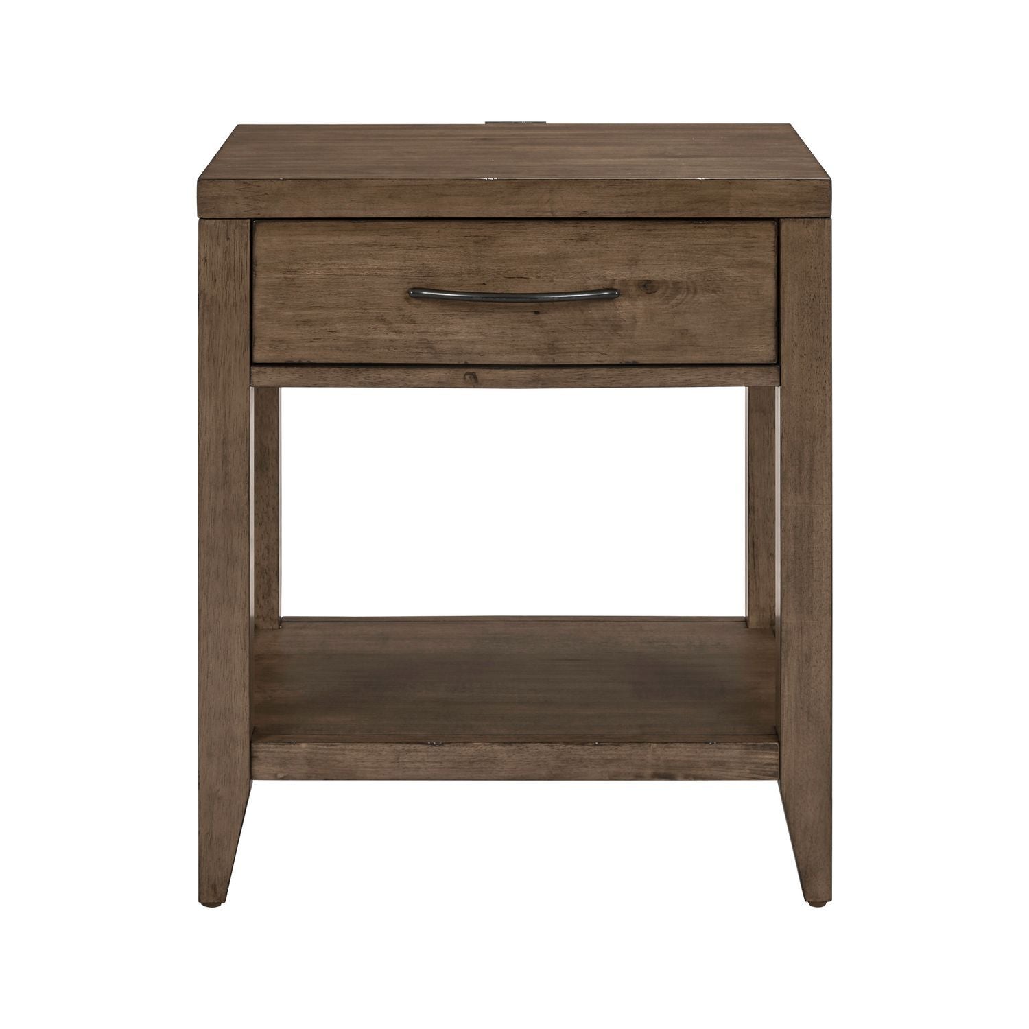 Shaker Lakes - Open Nightstand With Charging Station - Brown - Hornell Furniture Outlet
