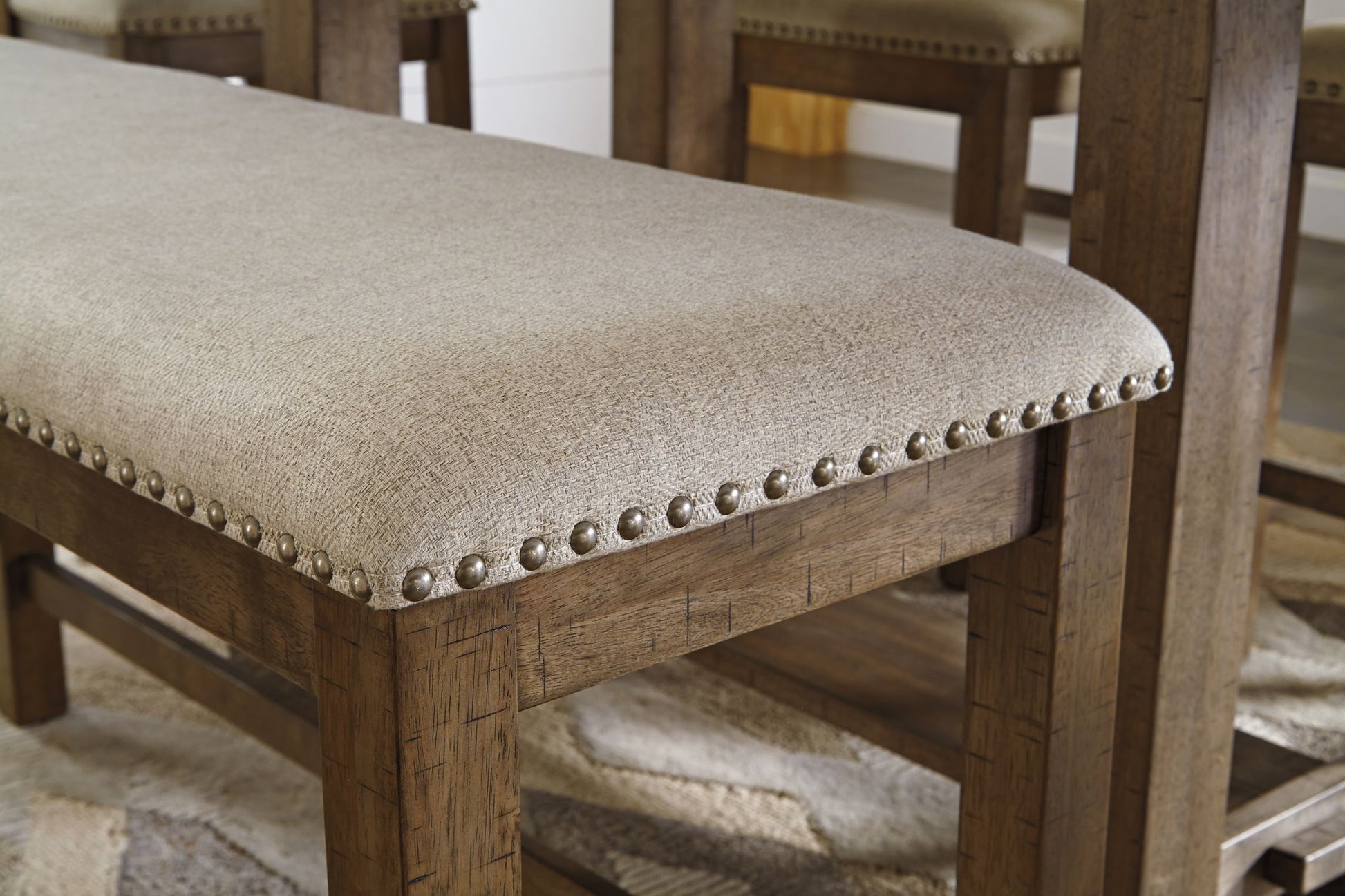Moriville - Beige - Double UPH Bench - Hornell Furniture Outlet