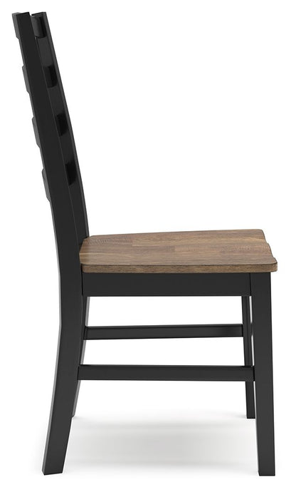 Wildenauer - Brown / Black - Dining Room Side Chair (Set of 2) - Hornell Furniture Outlet