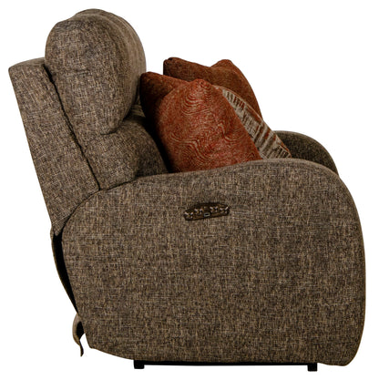 Liam - Power Headrest Power Lay Flat Reclining Loveseat - Coal - Hornell Furniture Outlet