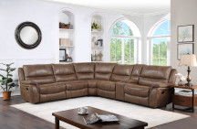Lehi - 6 Piece Manual Reclining Sectional - Dark Brown - Hornell Furniture Outlet