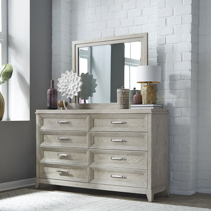 Belmar - Dresser & Mirror - Washed Taupe - Hornell Furniture Outlet