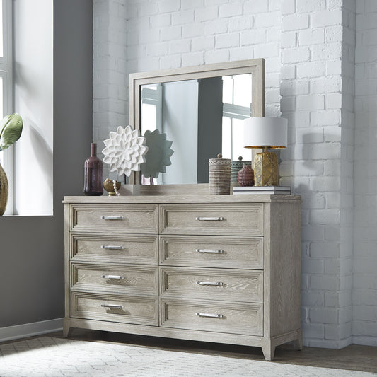 Belmar - Dresser & Mirror - Washed Taupe - Hornell Furniture Outlet