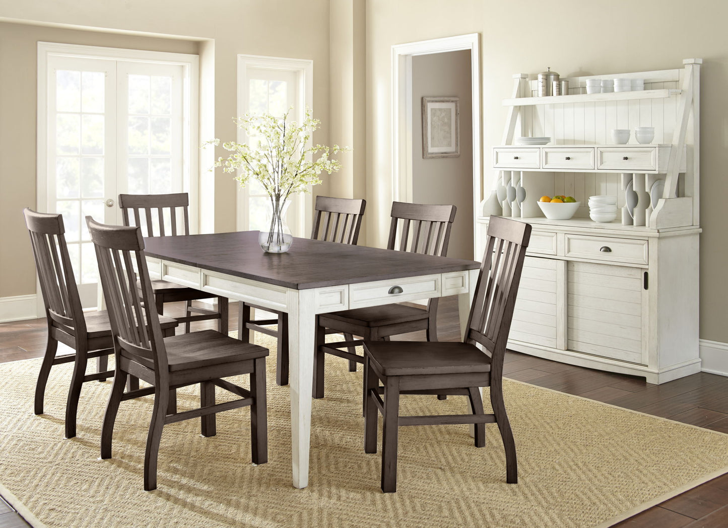 Cayla - Dining Set - Two - Tone - Hornell Furniture Outlet