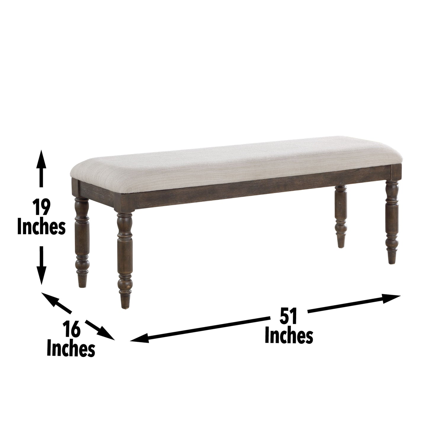 Hutchins - Dining Bench - Dark Brown - Hornell Furniture Outlet