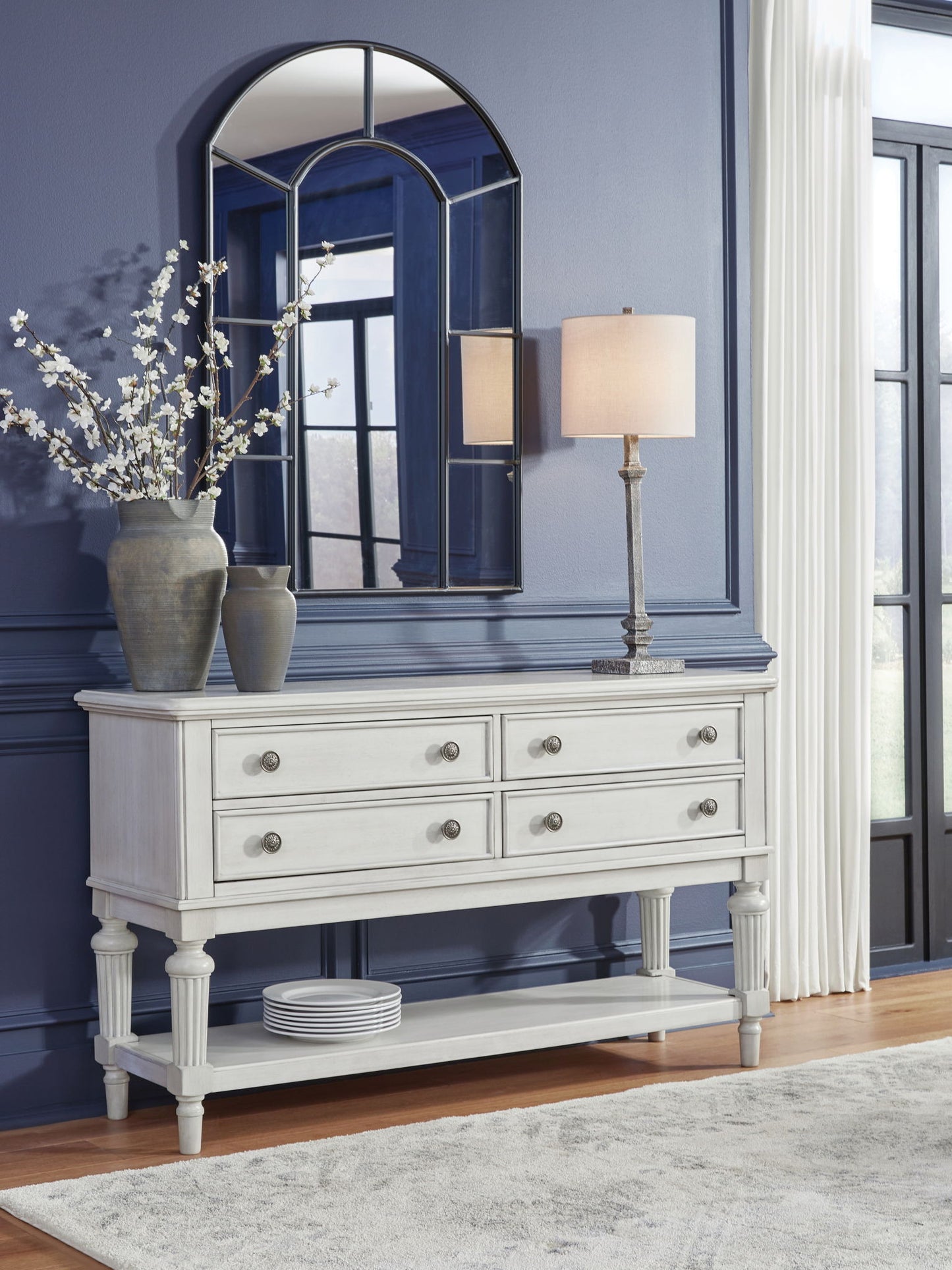 Montelaine - Dining Room Server - Antique White - Hornell Furniture Outlet