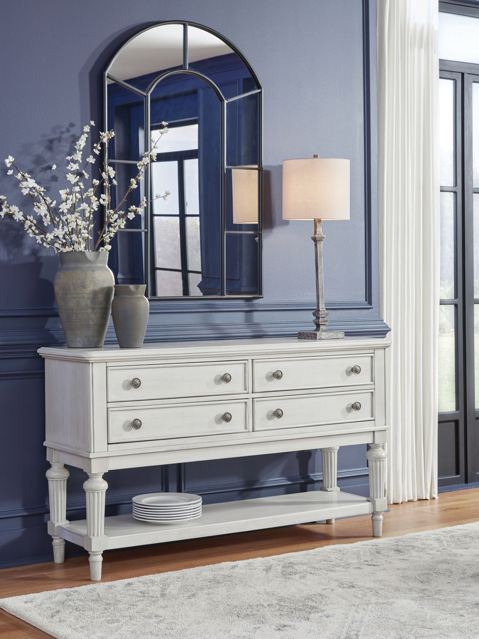 Montelaine - Dining Room Server - Antique White - Hornell Furniture Outlet