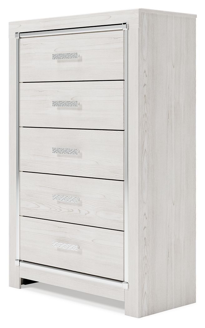 Altyra - White - Five Drawer Chest - Hornell Furniture Outlet