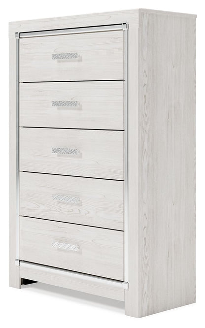 Altyra - White - Five Drawer Chest - Hornell Furniture Outlet